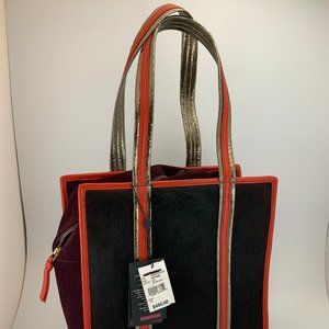 Sophie Cano Printed Shearling & Leather Tote